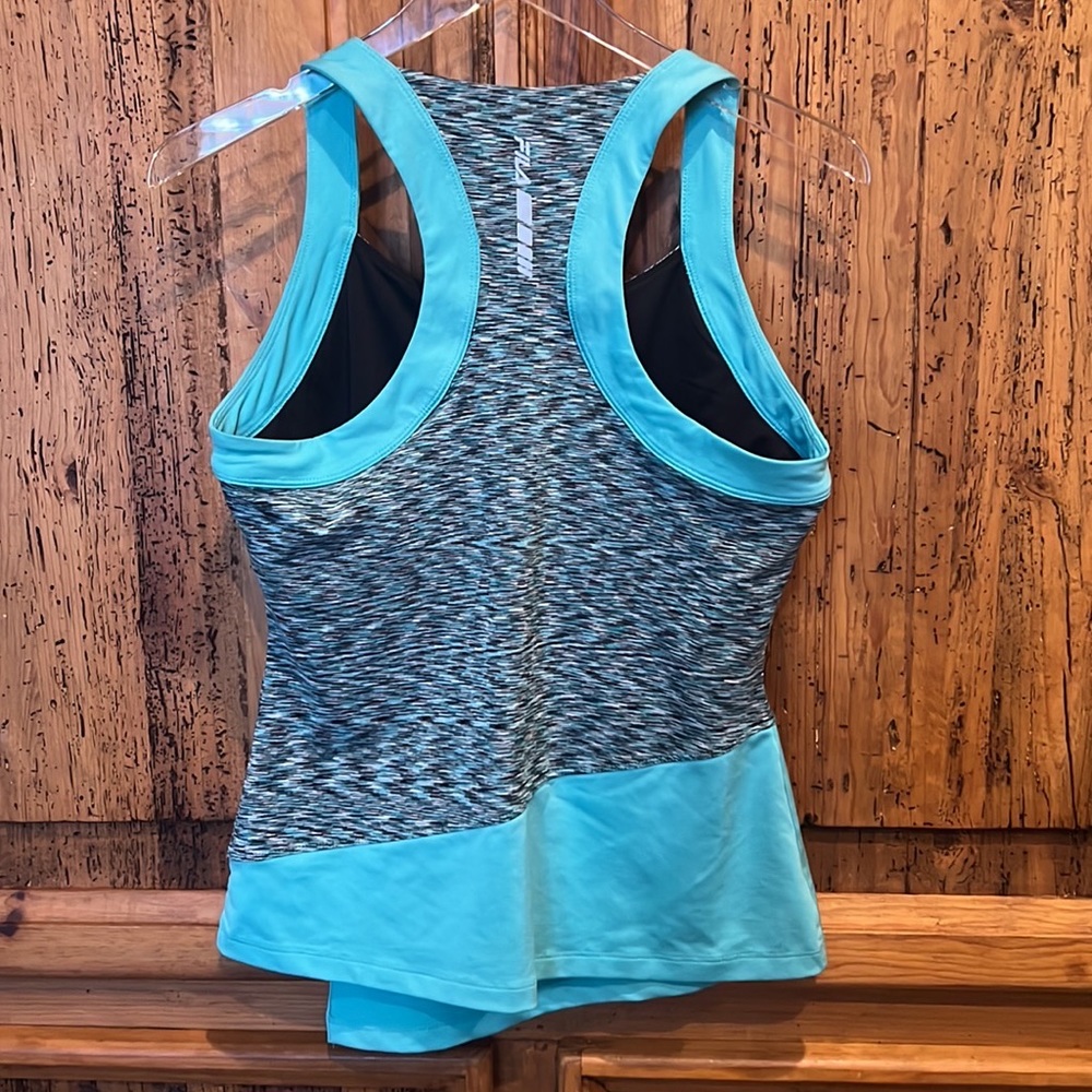 FILA Tennis Pickleball Athletic Racerback Tank Space Dyed Heathered Teal Top M - Picture 2 of 7